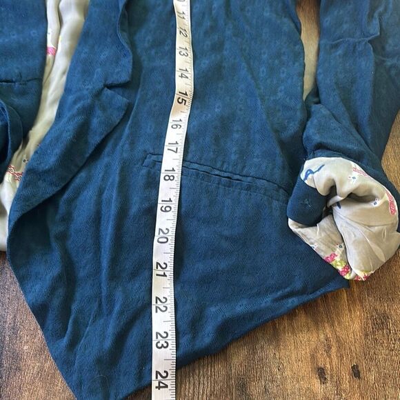 Anthropologie x Cartonnier blue llama lined blazer jacket XS summer weight - Picture 9 of 9